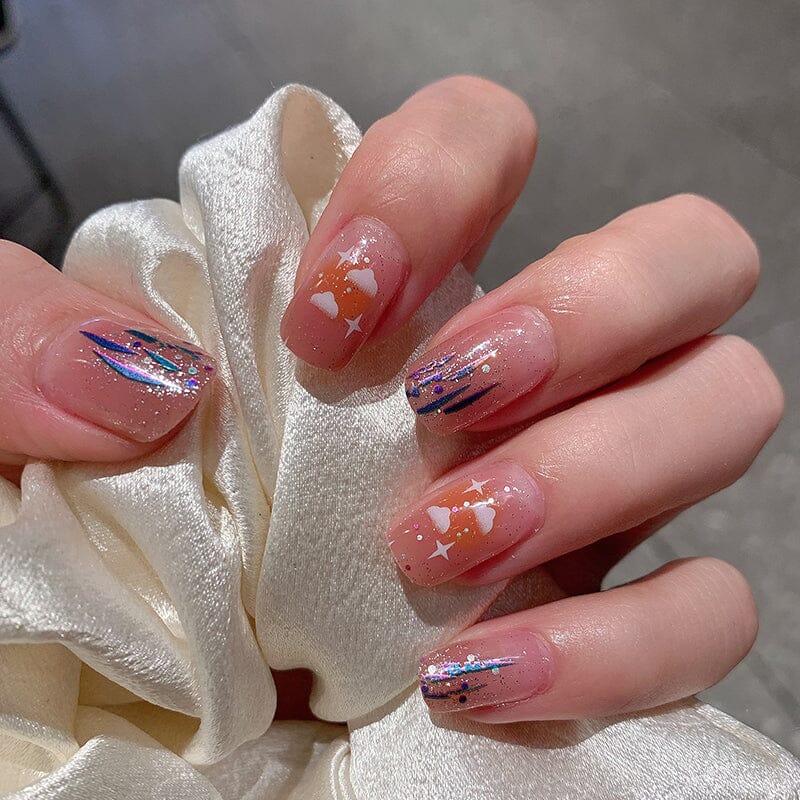 14 Tips Full Cover Nail Stickers Flowers Gradient Patterns Nail Sticker No Brand