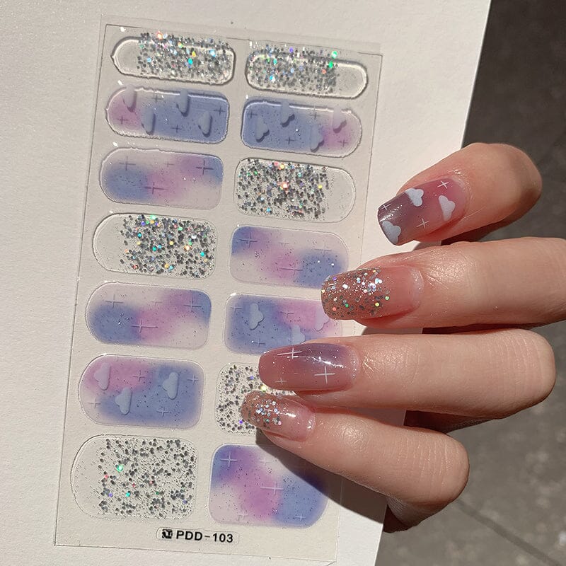 14 Tips Full Cover Nail Stickers Flowers Gradient Patterns Nail Sticker No Brand