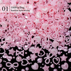 100pcs Random Mixed 3D Nail Decoration #02 Nail Decoration No Brand