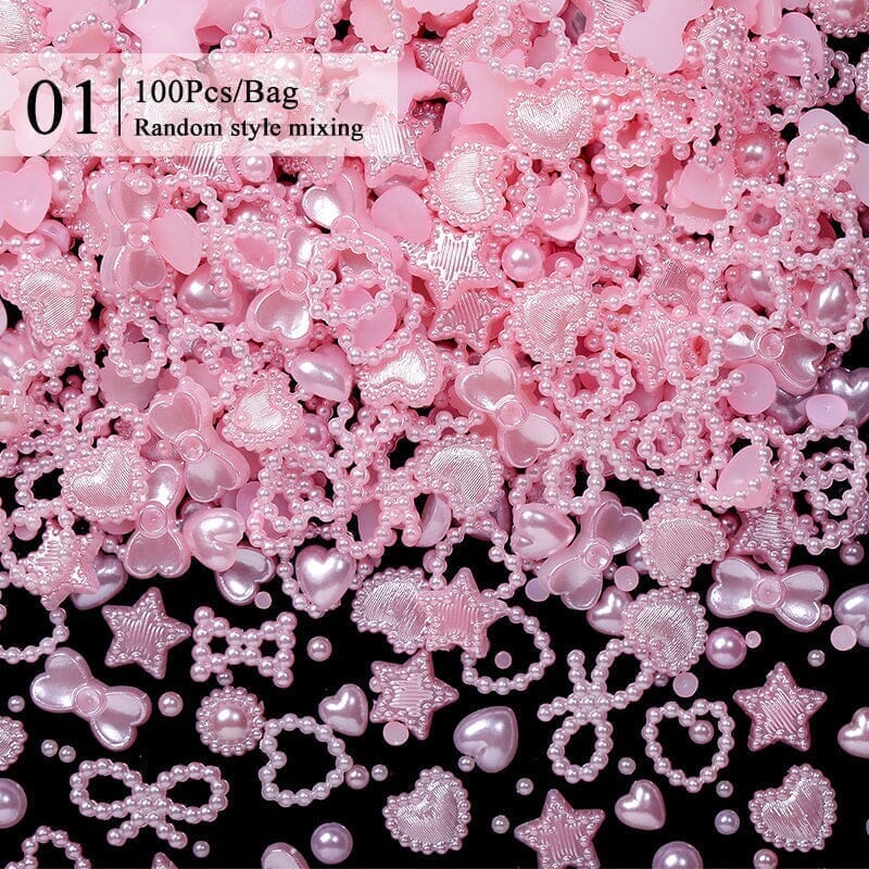 100pcs Random Mixed 3D Nail Decoration #02 Nail Decoration No Brand