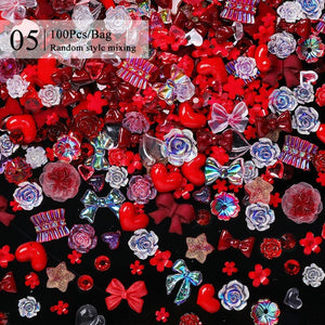 100pcs Nail Decoration Pearl Charms Random Mixed #05 Nail Decoration No Brand