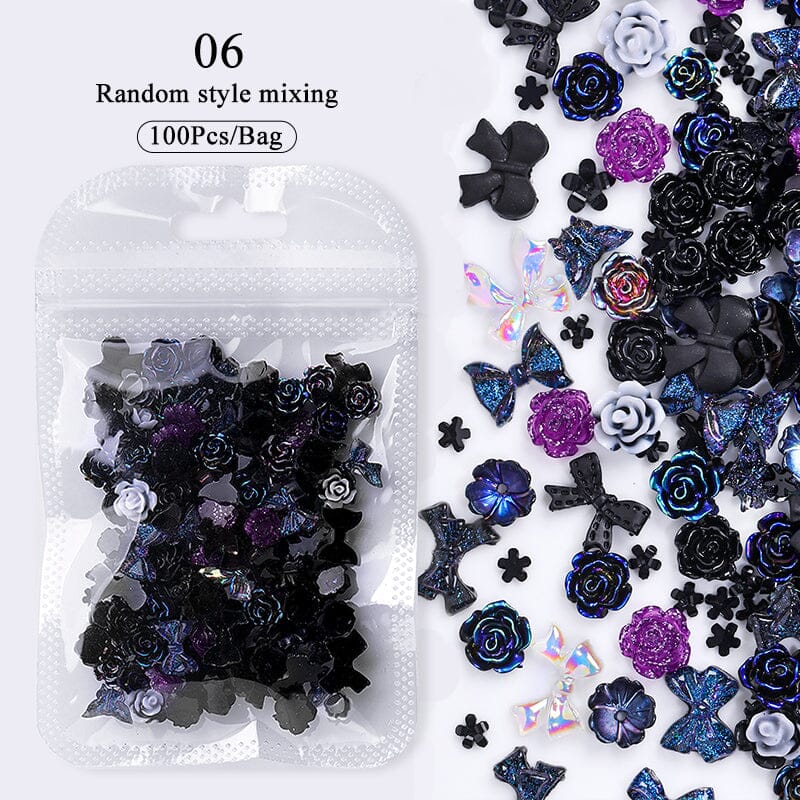 100pcs Random Mixed 3D Nail Decoration #06 Nail Decoration No Brand