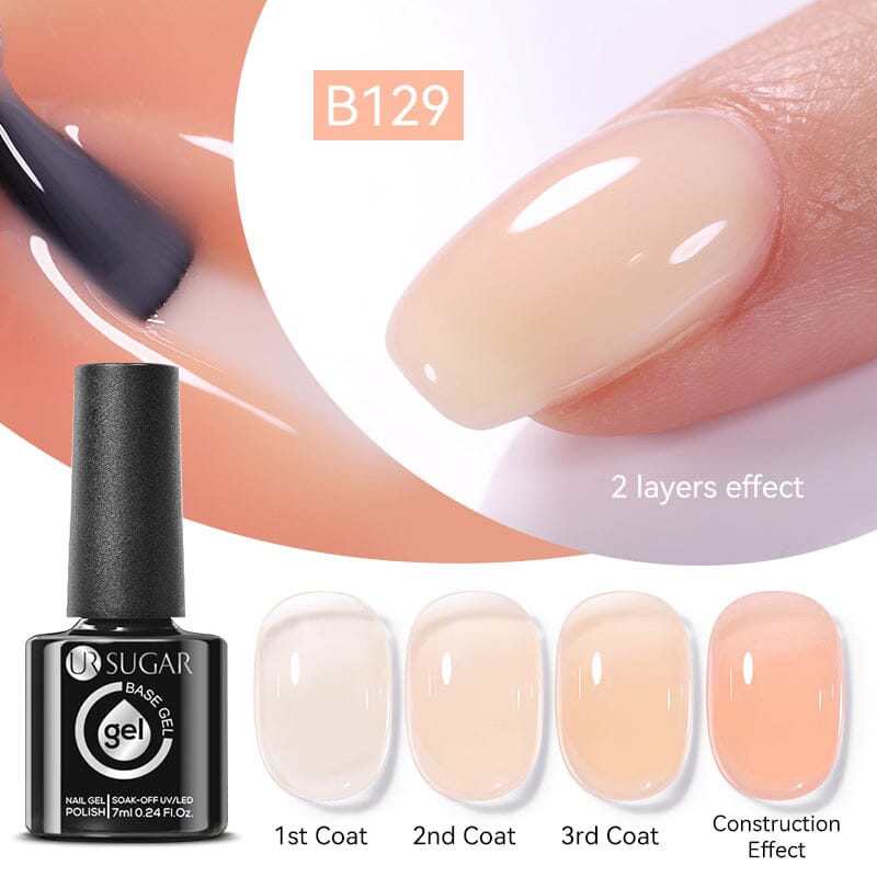 Jelly Rubber Base Gel URB129 7ml Base & Top Coat UR SUGAR