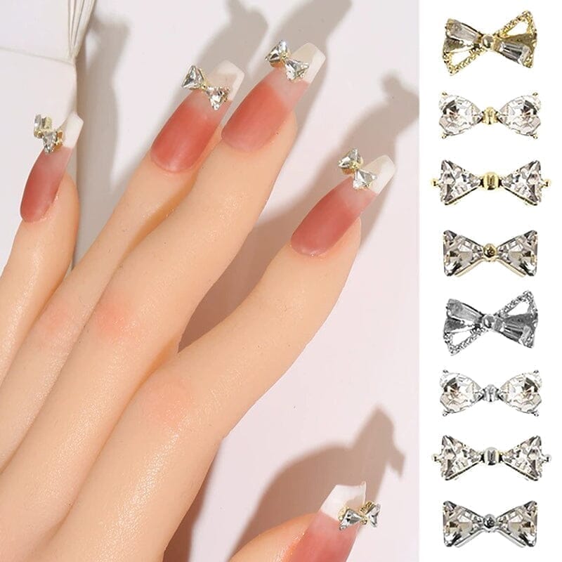 French Bowknot Zircon Nail Decoration #03 Clearance No Brand