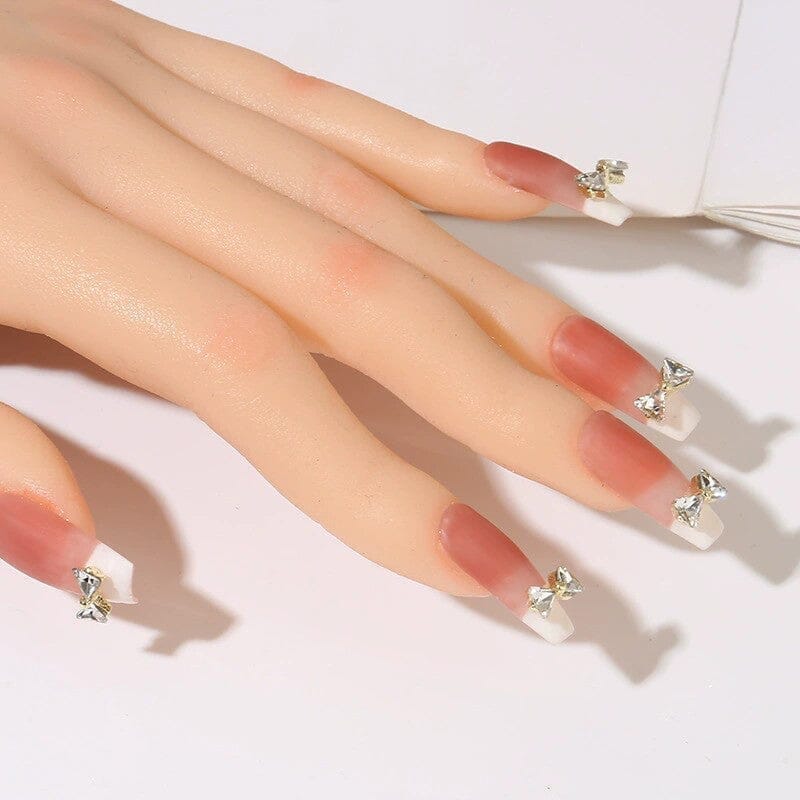 French Bowknot Zircon Nail Decoration #05 Clearance No Brand