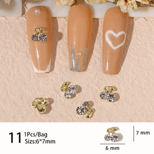 Gold Alloy Rhinestones Nail Decoration #11 Clearance No Brand