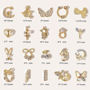 Gold Alloy Rhinestones Nail Decoration #11 Clearance No Brand