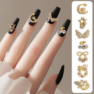 Gold Alloy Rhinestones Nail Decoration #11 Clearance No Brand