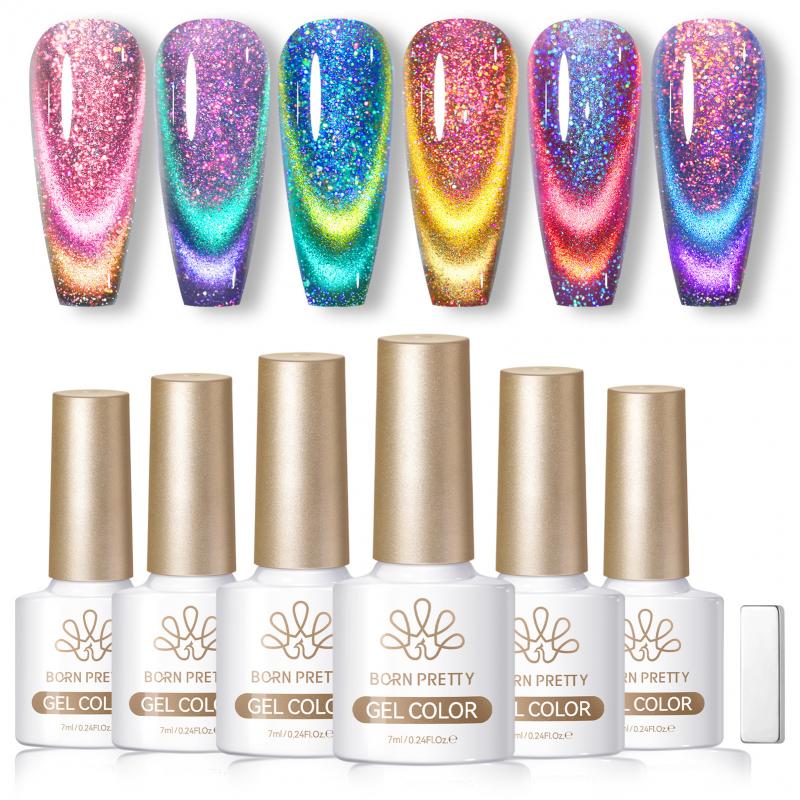6 Colors Colored Cat Megnetic Gel M12 Reflective Glass 7ml