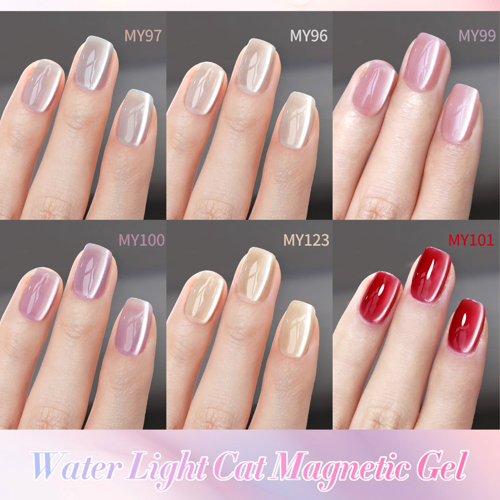 6 Colors Glass Cat Magnetic Gel M16 Honey Peach 7ml