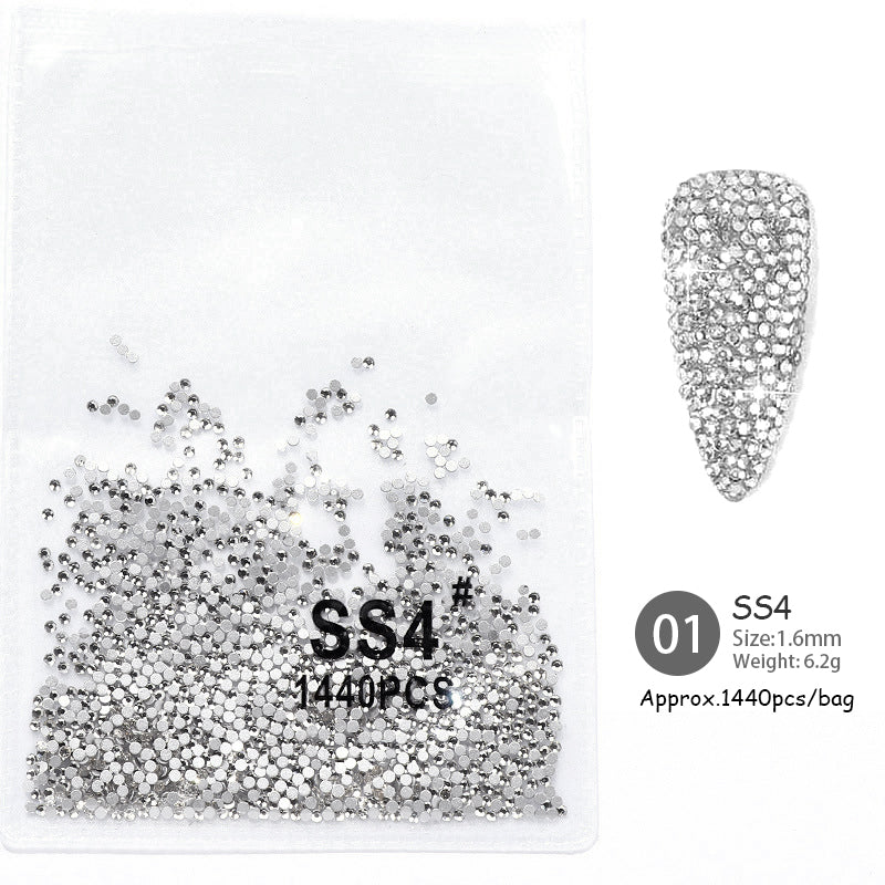 1440pcs Transparent Flatback Rhinestones SS4# 1.6mm