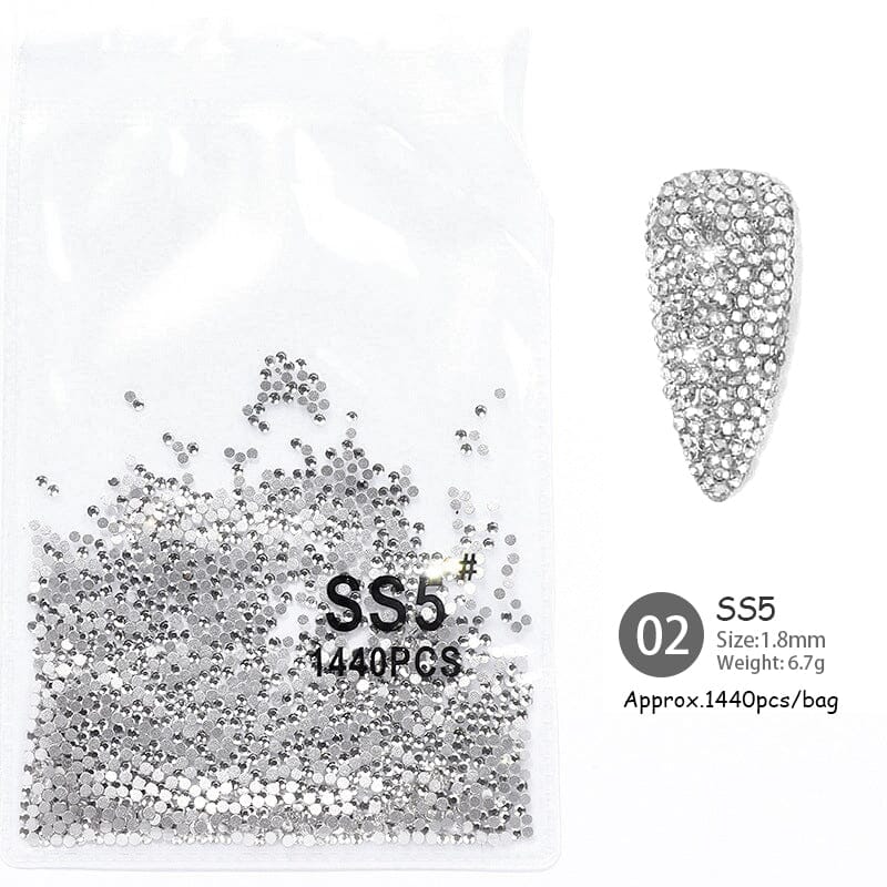 1440pcs Transparent Flatback Rhinestones SS5# 1.8mm Nail Art No Brand