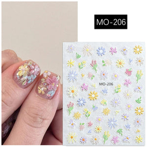 Flowers 3D Nail Sticker MO-206 Nail Art No Brand
