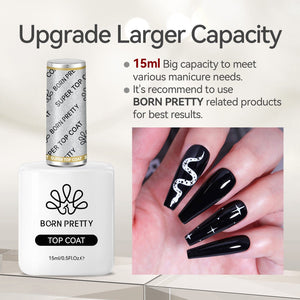 2 Bottles Base Gel Super Top Coat Set 15ml Gel Nail Polish BORN PRETTY