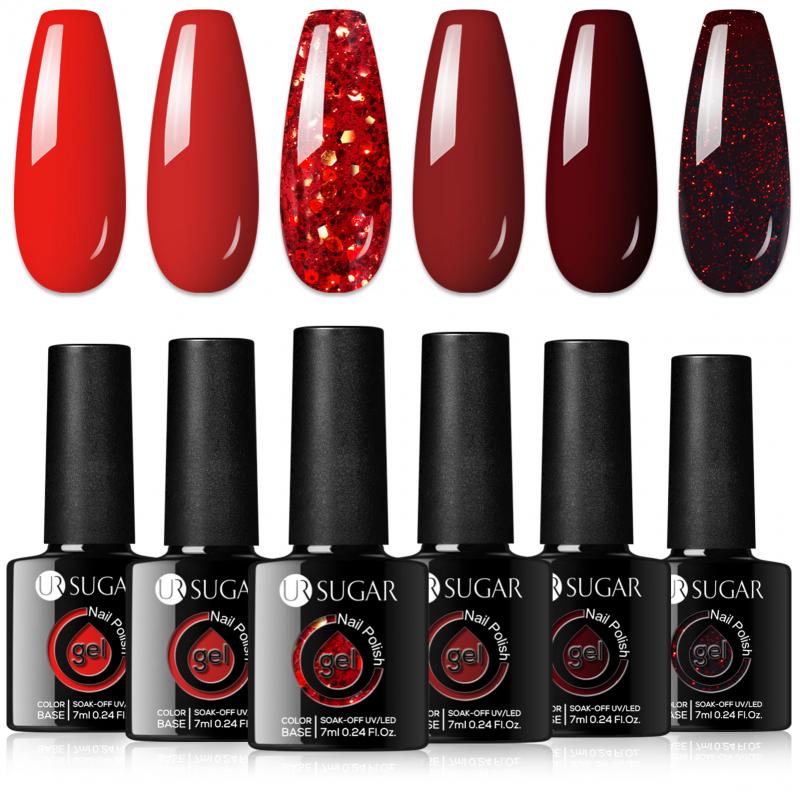 6 Colors Gel Set Red Sass 7ml