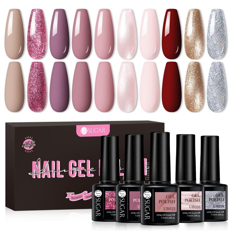 10pcs Color Gel Set Au Naturel 7.5ml Gel Nail Polish UR SUGAR