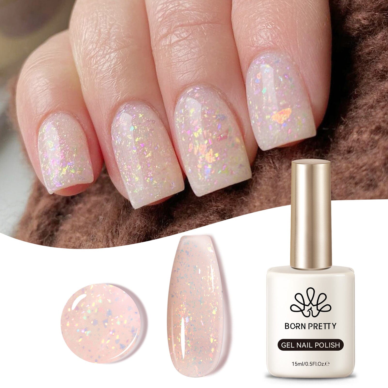 15ml Hema-Free Glitter Jelly Gel #15 Gel Nail Polish BORN PRETTY