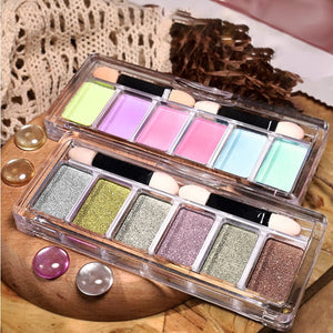 6 Grids Metallic Mirror Chrome Nail Powder Nail Powder No Brand