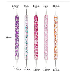 5pcs Dual-ended Nail Dotting Pen Set Tools & Accessories No Brand