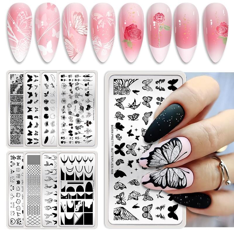 Rectangle Nail Stamping Plates Stamping Nail BORN PRETTY