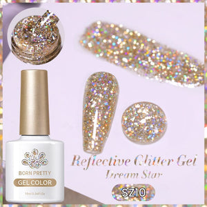 Glitter Reflective Gel Polish SZ10 Dream Star 10ml Gel Nail Polish BORN PRETTY