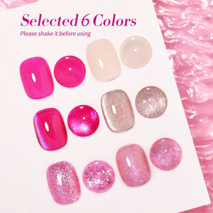 6 Colors Jelly Magnetic Gel Polish Set Peach Bloom 7ml Gel Nail Polish BORN PRETTY