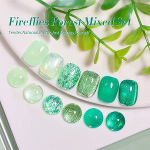 6 Colors Jelly Magnetic Gel Polish Set Fireflies Forest 7ml Gel Nail Polish BORN PRETTY