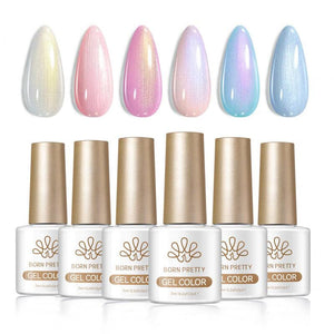 6 Colors Pearl Thread Swirl Gel T12 Hazy Rain 7ml Gel Nail Polish BORN PRETTY