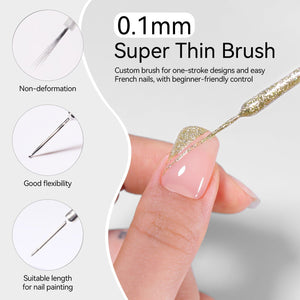 2 Bottles Platinum Gold & Silver Paint Gel 8ml Gel Nail Polish BORN PRETTY