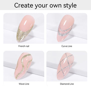 2 Bottles Platinum Gold & Silver Paint Gel 8ml Gel Nail Polish BORN PRETTY