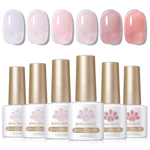 6 Colors Jelly Gel J20 Pink Forever 7ml Gel Nail Polish BORN PRETTY
