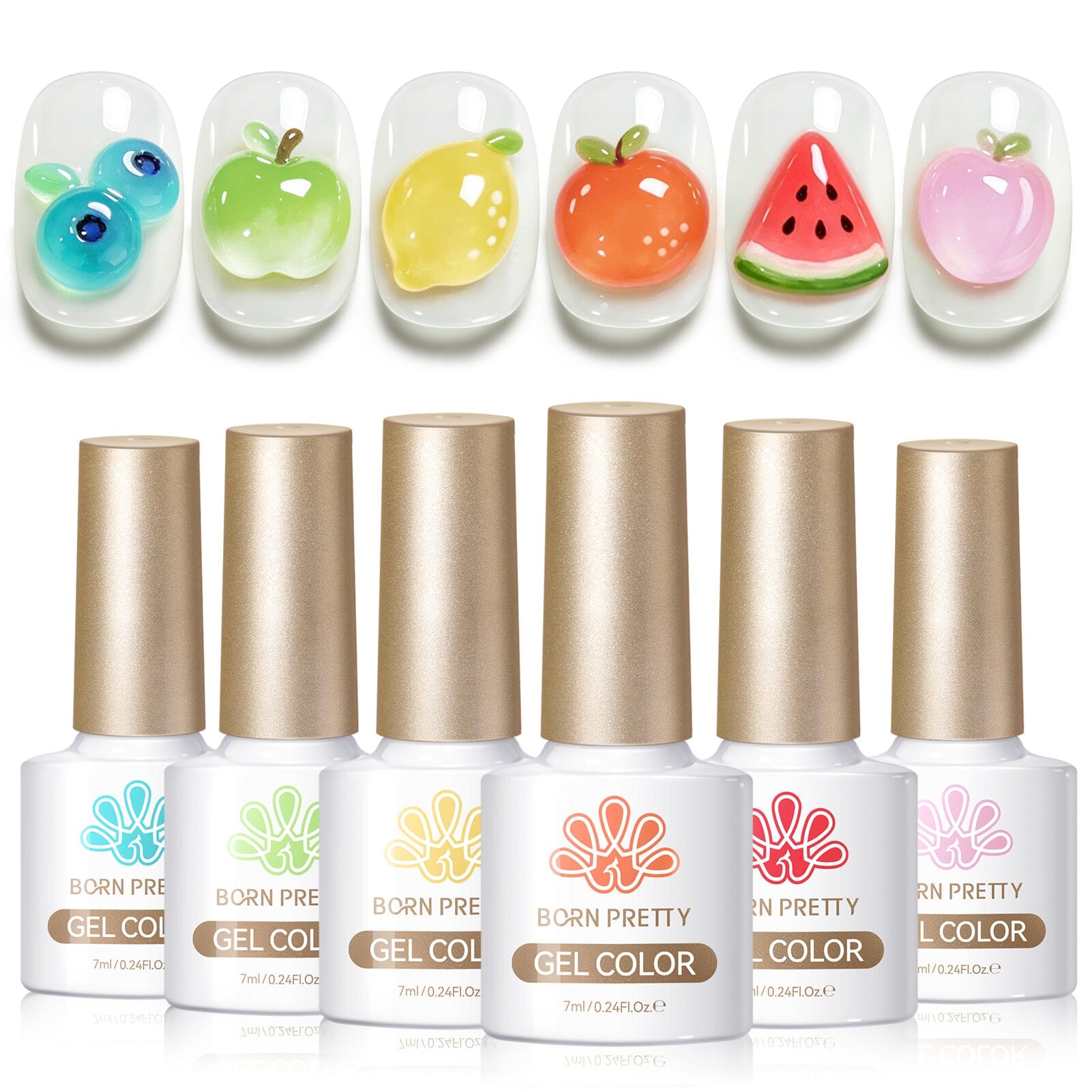 6 Colors Jelly Gel J30 Sea Glass 7ml Gel Nail Polish BORN PRETTY