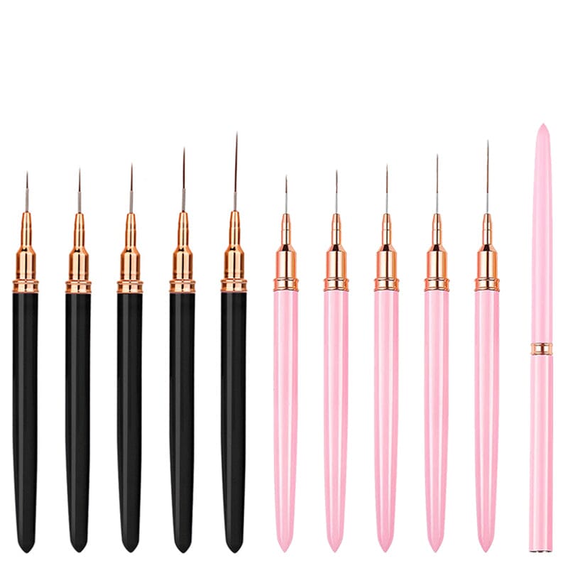 Pink Black Nail Art Liner Brush Tools & Accessories No Brand