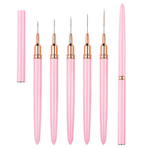Pink Black Nail Art Liner Brush Tools & Accessories No Brand