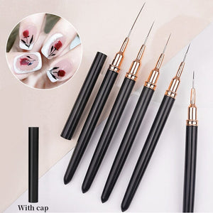 Pink Black Nail Art Liner Brush Tools & Accessories No Brand