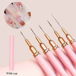 Pink Black Nail Art Liner Brush Tools & Accessories No Brand