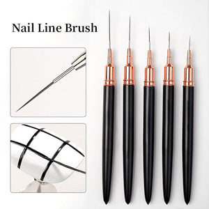 Pink Black Nail Art Liner Brush Tools & Accessories No Brand