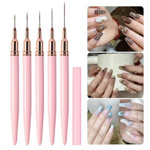Pink Black Nail Art Liner Brush Tools & Accessories No Brand