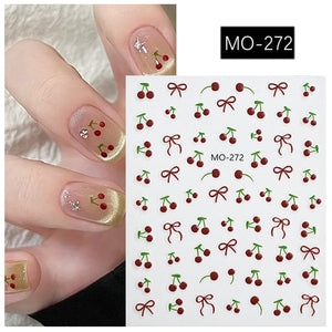 3D Nail Art Stickers Orange Strawberry Cherry Bee Patterns Nail Sticker No Brand MO-272