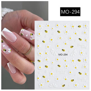3D Nail Art Stickers Orange Strawberry Cherry Bee Patterns Nail Sticker No Brand MO-294
