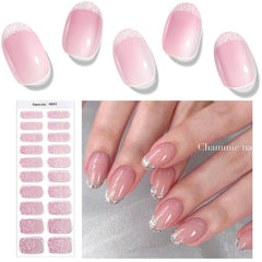 20 Tips Semi-Cured Gel Nail Strips N041-N060 Nail Sticker Harunouta N041