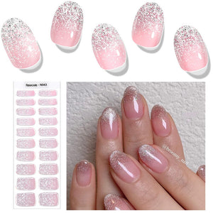 20 Tips Semi-Cured Gel Nail Strips N041-N060 Nail Sticker Harunouta N043