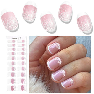 20 Tips Semi-Cured Gel Nail Strips N041-N060 Nail Sticker Harunouta N047