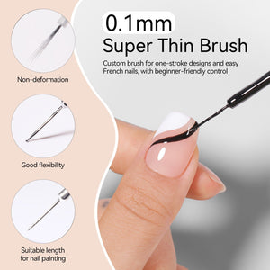 2pcs Black & White Liner Paint Gel 8ml Gel Nail Polish BORN PRETTY