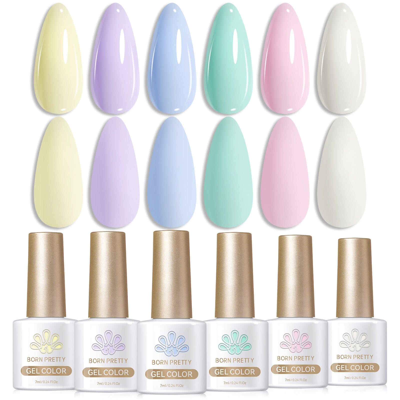 6 Colors Cream Kiss Color Gel Polish Set 7ml Gel Nail Polish BORN PRETTY