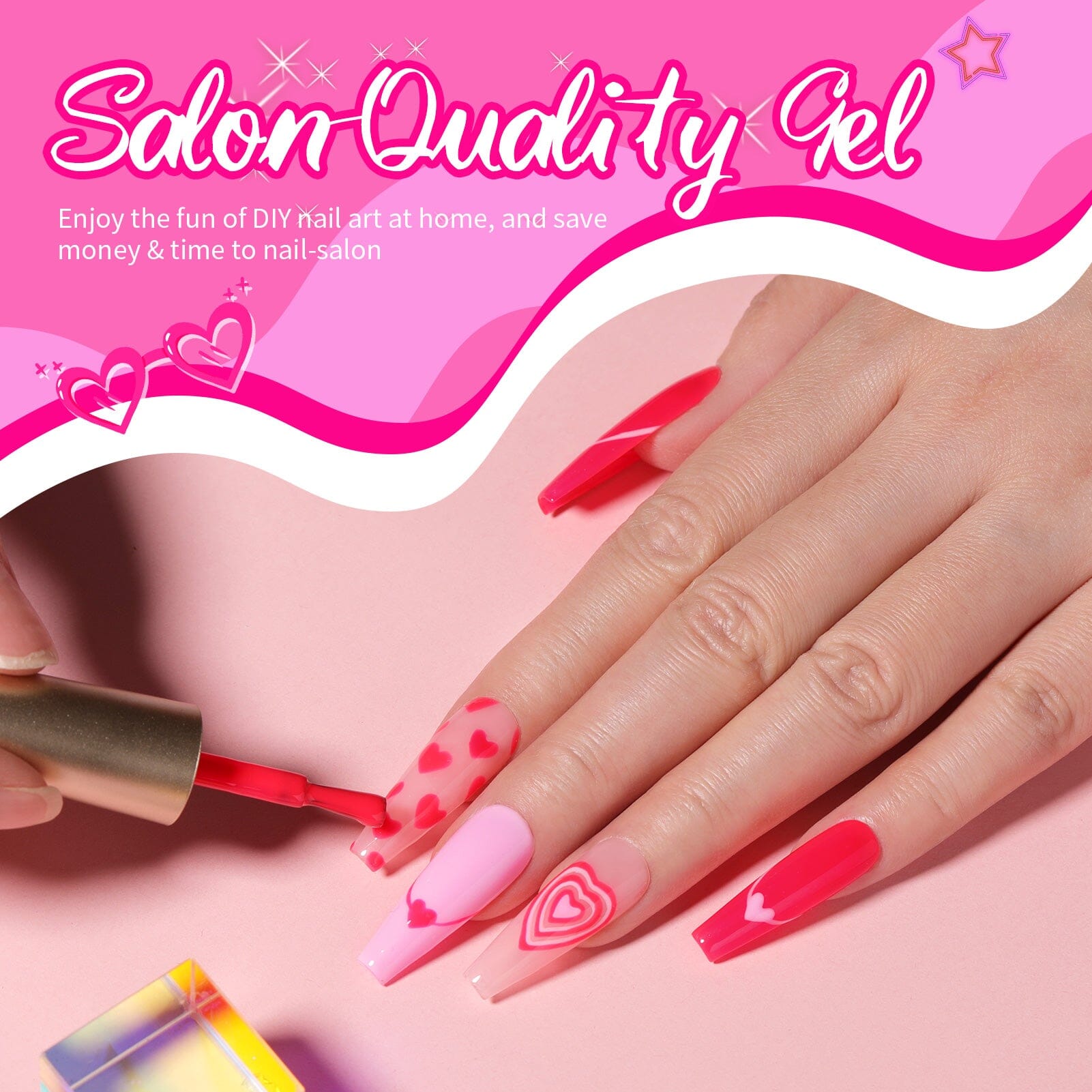 6 Colors Gel Polish Set Hot Pink 7ml Gel Nail Polish BORN PRETTY