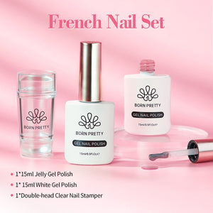 3pcs French Nails Kit #02 Gel Nail Polish BORN PRETTY