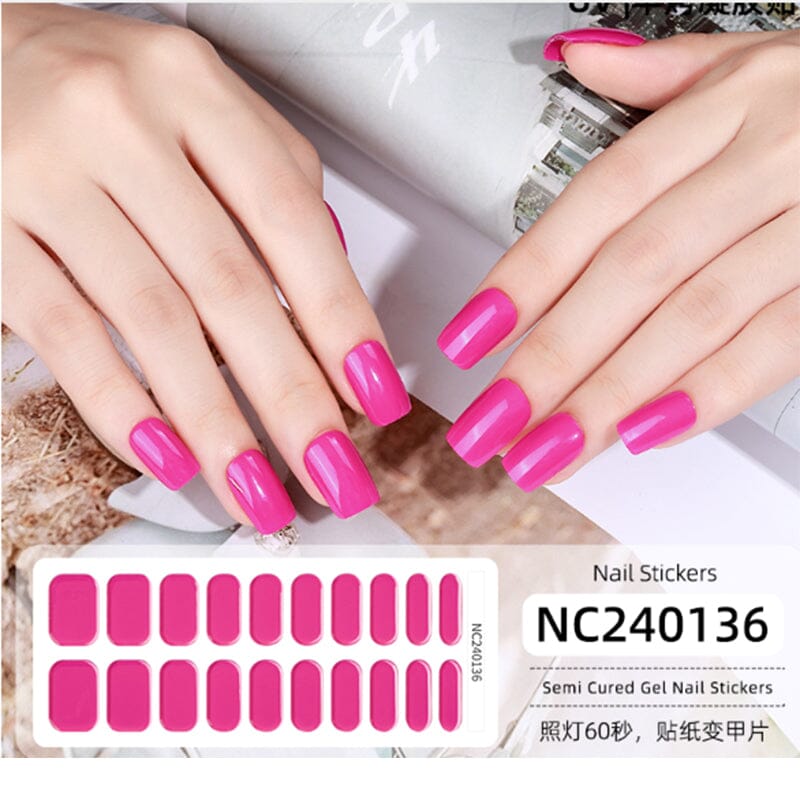 20 Tips Semi-cured Gel Nail Wraps NC240136 Nail Sticker BORN PRETTY