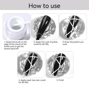 2 Bottles Mirror Effect Metal Silver & Gold Liner Gel 8ml Gel Nail Polish BORN PRETTY