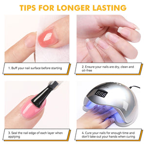 32 Colors Gel with 4pcs Base Top Coat Set #01 7ml